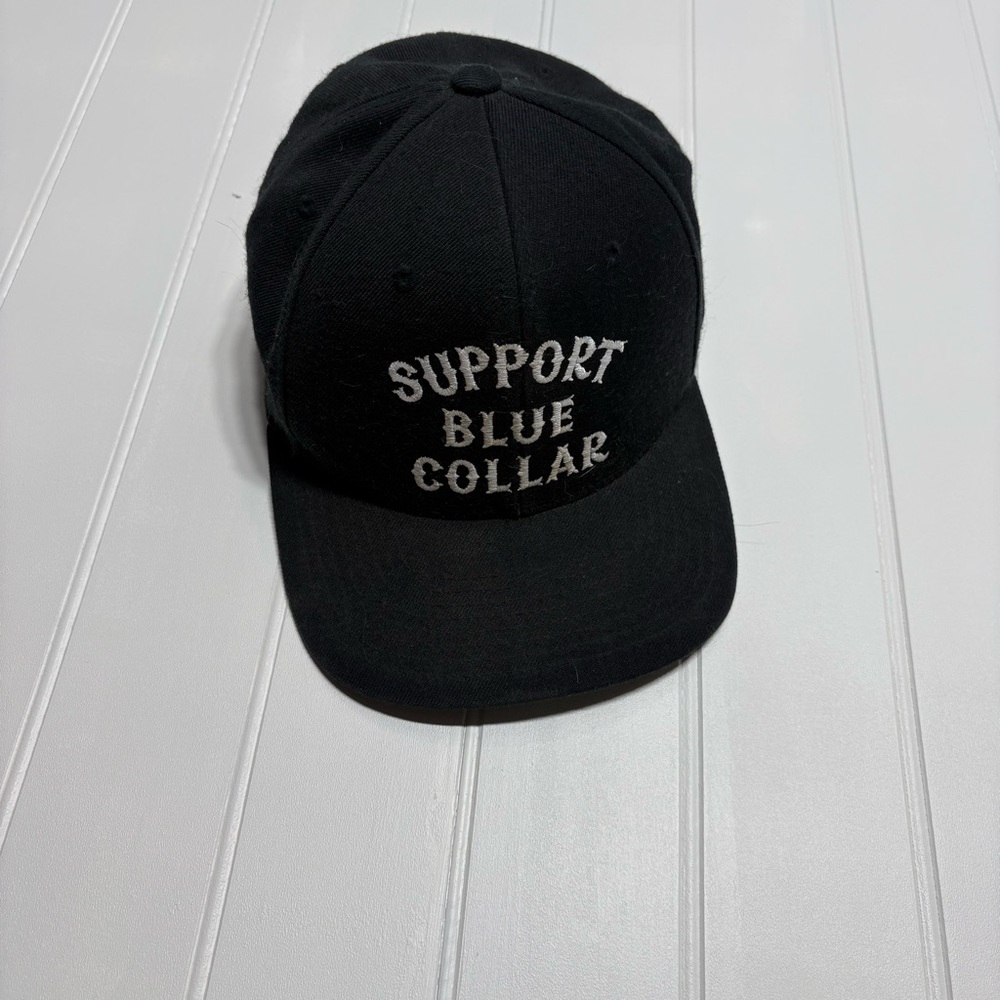 Dirty Hands Clean Money Support Blue Collar Snapback Hat Black Vintage Style Cap